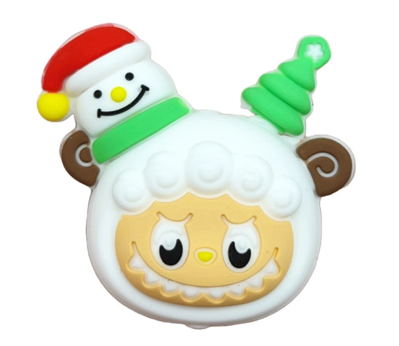 Wholesale 20pcs/pack Christmas Food-grade Cartoon 3D Silicone Beads